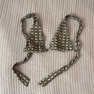 EUC Acacia Checkered Triangle Bikini Top